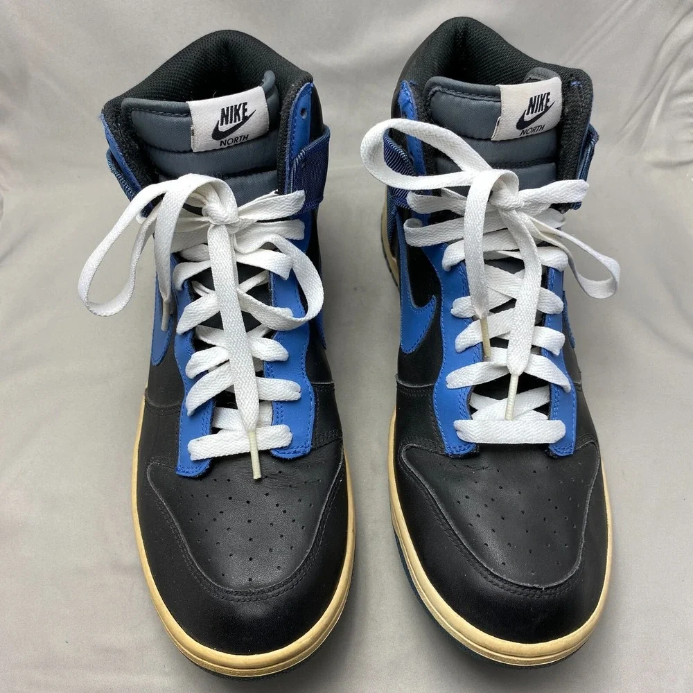 Nike Dunk High Sneakers Men's Size 12 Black Blue Shoes 2009 317982041